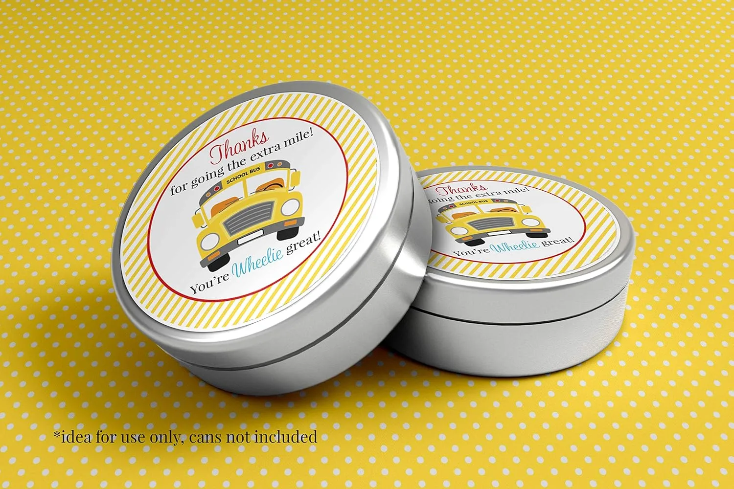 Go The Extra Mile Transportation Themed School Bus Driver Appreciation Thank You Sticker Labels, 40 2" Party Circle Stickers by AmandaCreation, Great for Envelope Seals & Gift Bags
