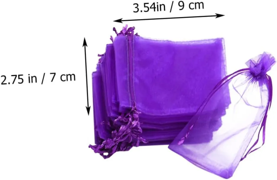 Gogogmee Jewelry Pouch for Traveling Jewelry Storage Bag Portable Bag Easy Drawstring Closure 100pcs Cloth Pouch