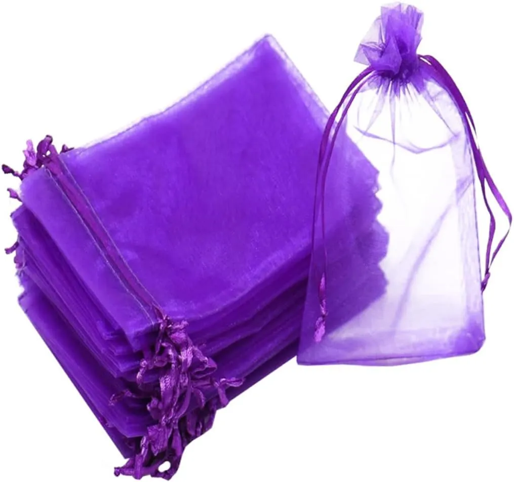 Gogogmee Jewelry Pouch for Traveling Jewelry Storage Bag Portable Bag Easy Drawstring Closure 100pcs Cloth Pouch