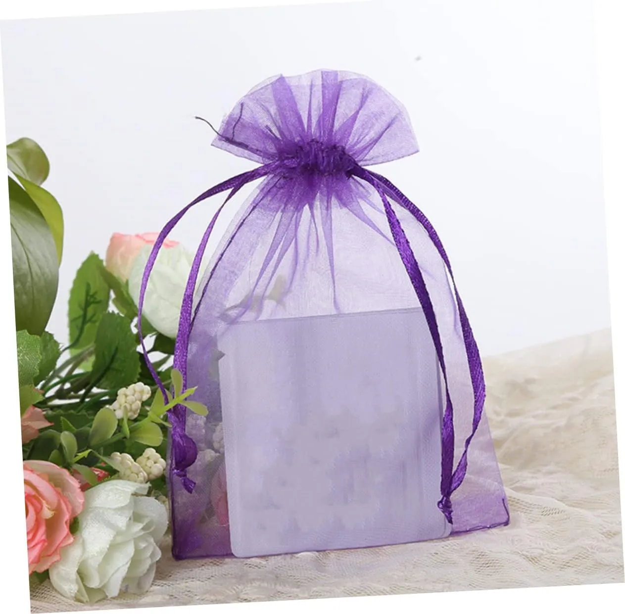 Gogogmee Jewelry Pouch for Traveling Jewelry Storage Bag Portable Bag Easy Drawstring Closure 100pcs Cloth Pouch