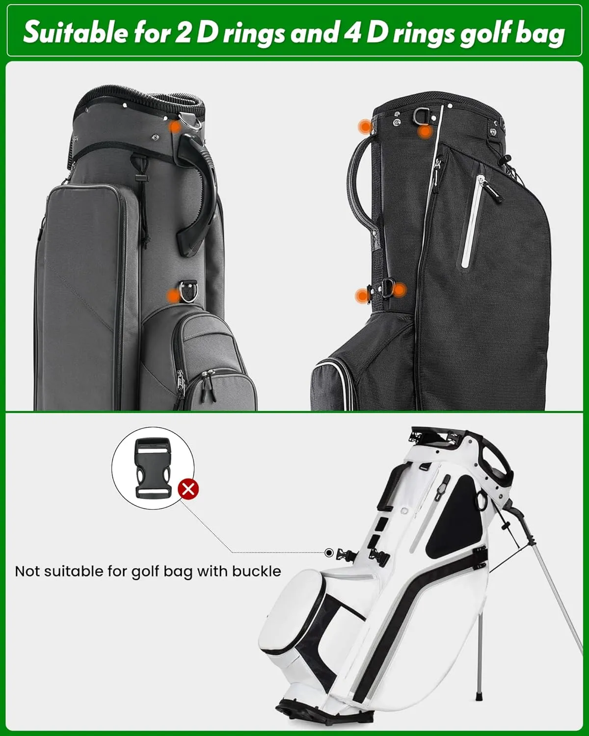 Golf Bag Strap Replacement Comfort Double Shoulder Adjustable Strap Padded Golf Carrying Bag Strap