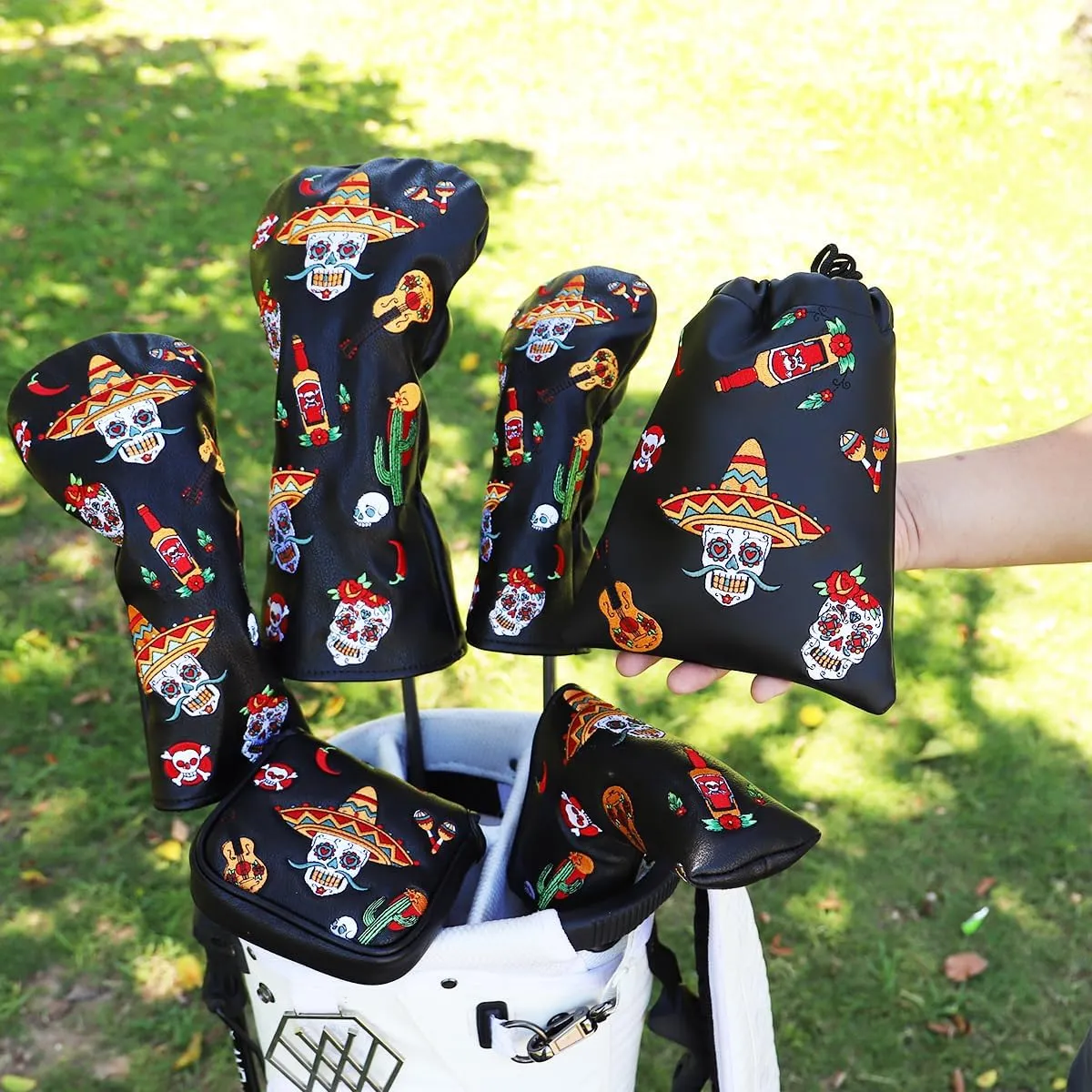 Golf Valuables Pouch, Leather Golf Tee Pouch with Drawstring Closure Golf Ball Handbag Portable Ball Pouch Golf Accessories for Men Women