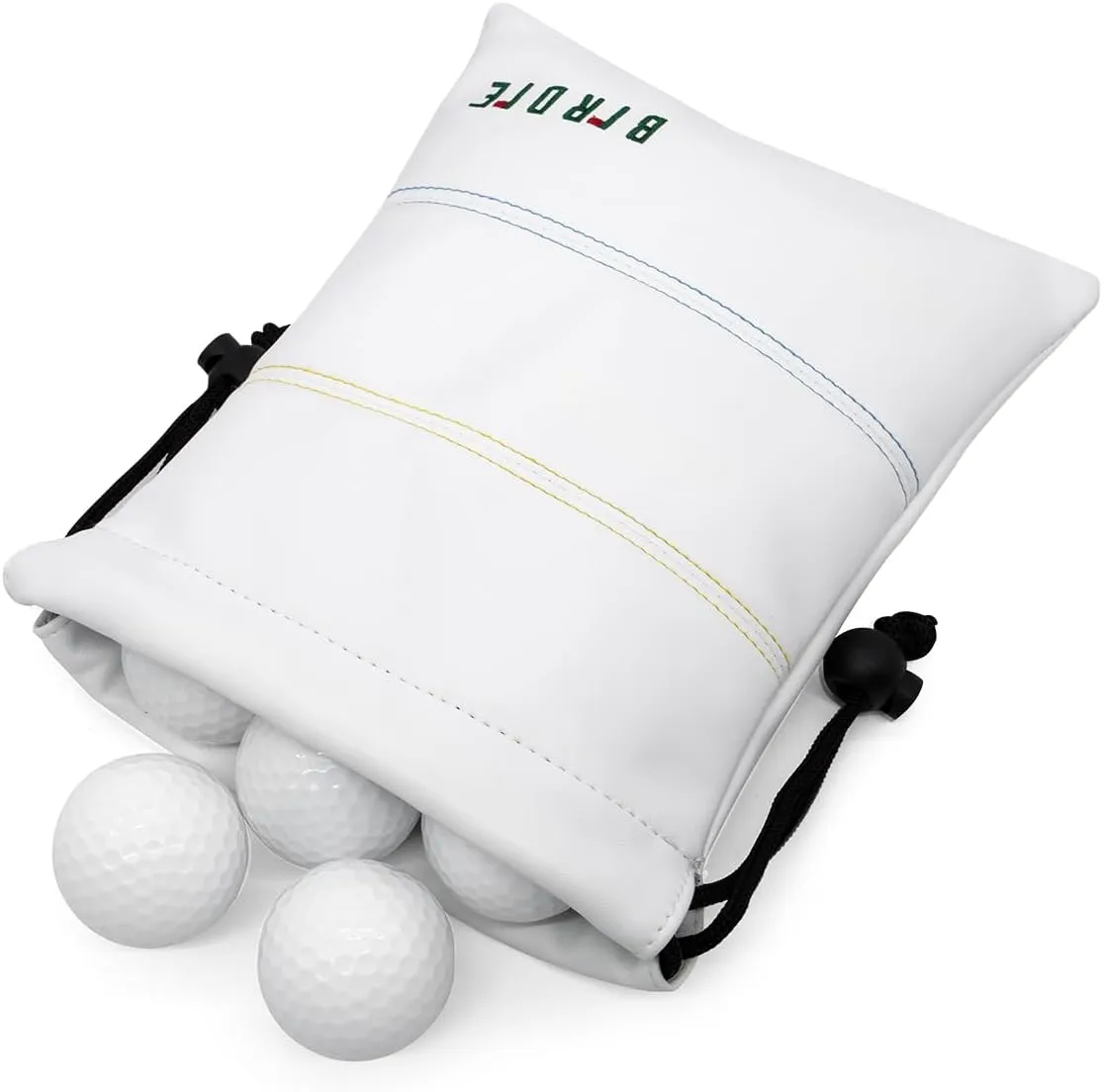 Golf Valuables Pouch - Leather Tee Pouch with Drawstring Closure, Portable Golf Accessories