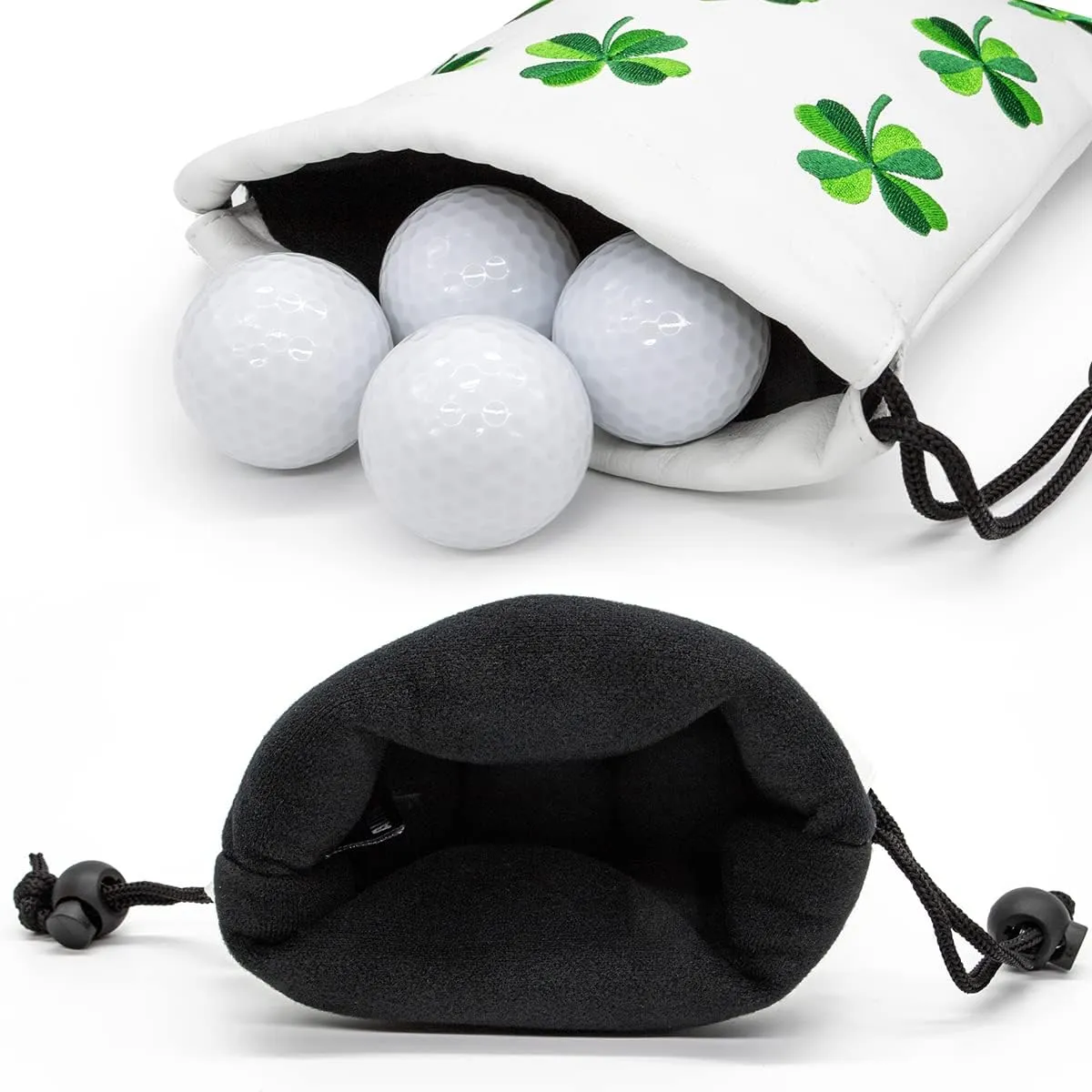 Golf Valuables Pouch - Leather Tee Pouch with Drawstring Closure, Portable Golf Accessories