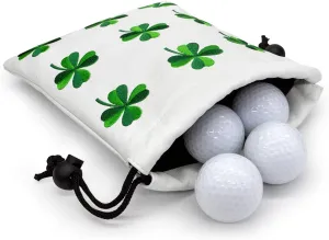 Golf Valuables Pouch - Leather Tee Pouch with Drawstring Closure, Portable Golf Accessories