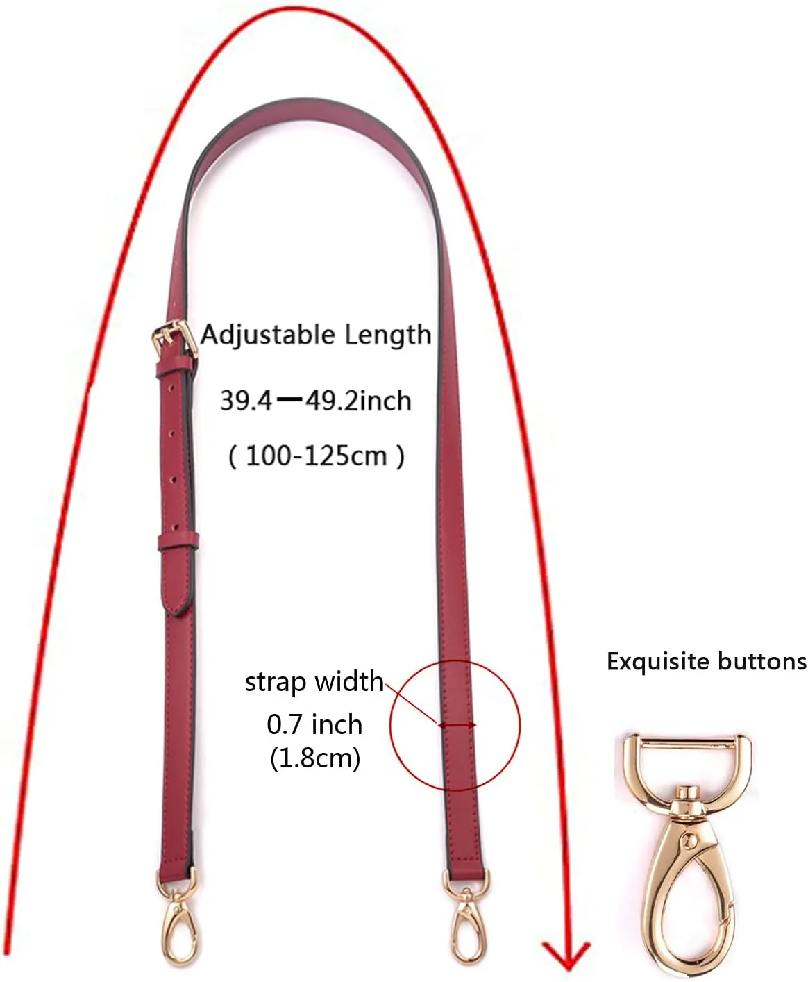 GOXTECH Genuine Leather Purse Strap Replacement Crossbody Handbag Long Adjustable