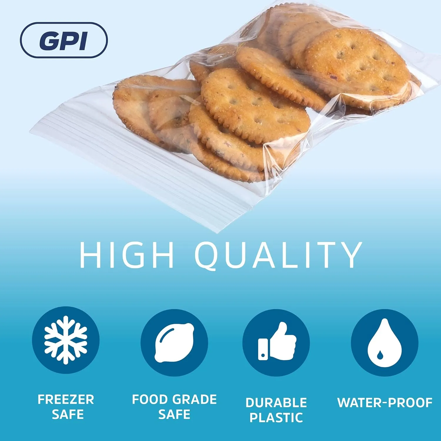 GPI - 4" x 6" - Bulk Pack of 500, 2 Mil Thick, Clear Plastic Reclosable Zip Bags, Hang Hole for Display, Durable Poly Baggies with Resealable Zip Top Lock for Storage, Packaging & Shipping