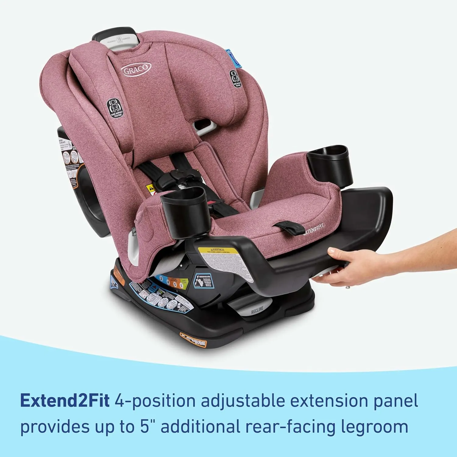 Graco Extend2Fit 3-in-1 Convertible Baby Car Seat, Rear and Forward Facing, Adjustable Extension Panel for Extra Legroom, Talia