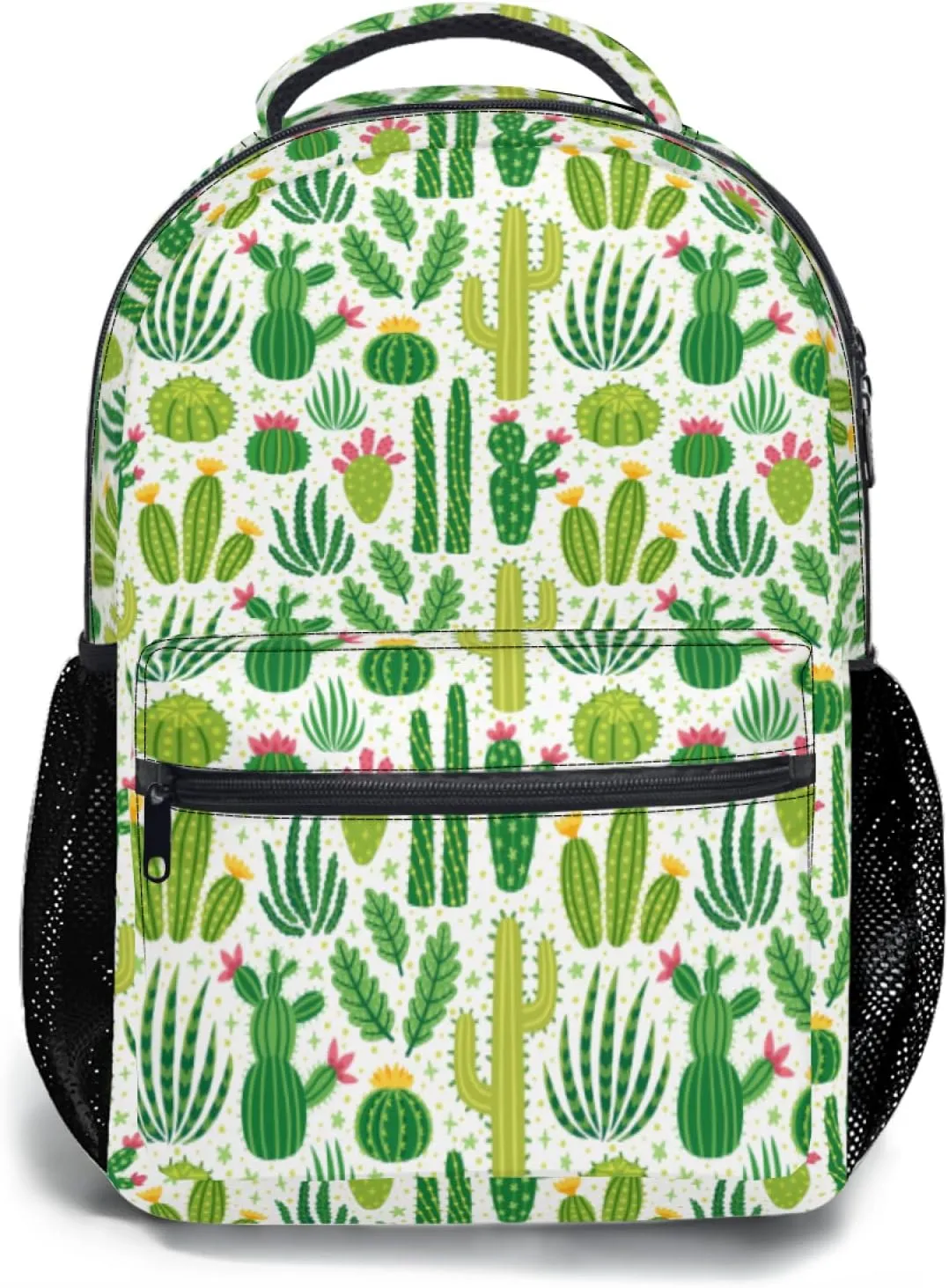 Green Cactus Backpack Tropical Plant School Bookbag for Boys Girls Gift Travel Hiking Camping Sports Daypack Work Laptop Shoulder Bag