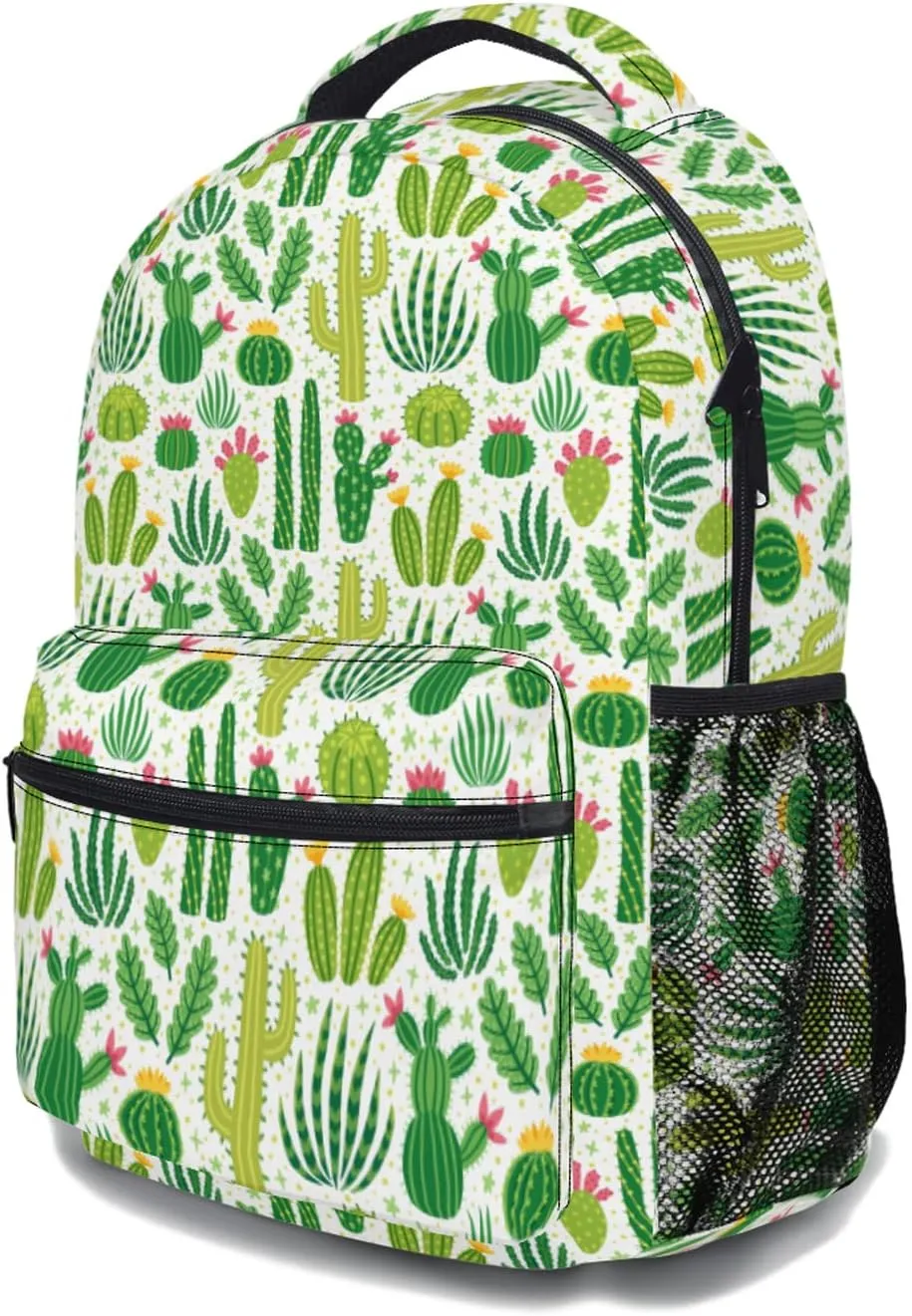 Green Cactus Backpack Tropical Plant School Bookbag for Boys Girls Gift Travel Hiking Camping Sports Daypack Work Laptop Shoulder Bag