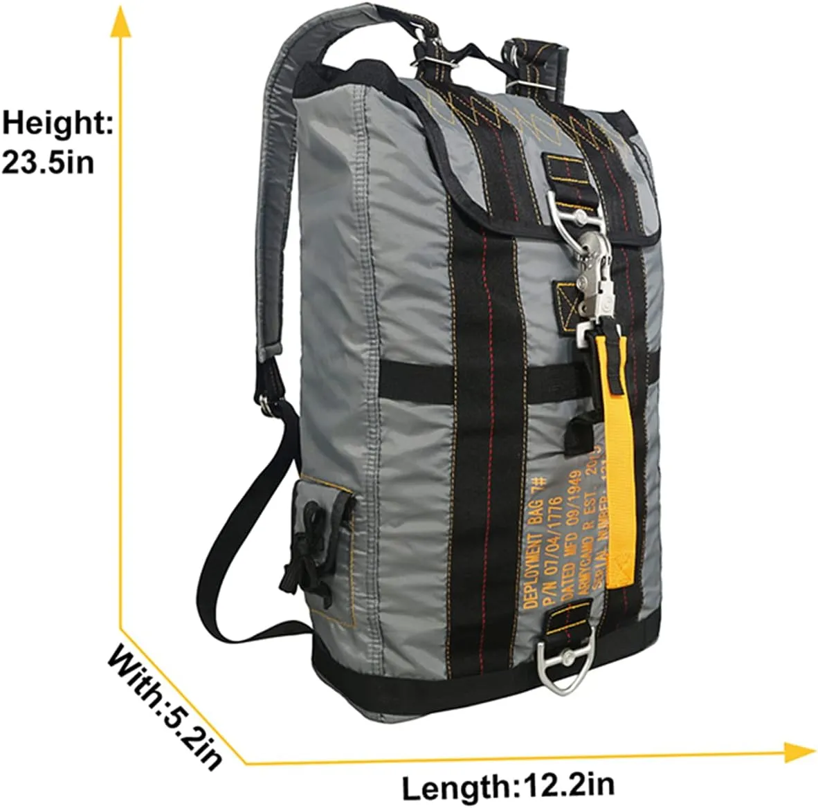 Greencity AIR Force Parachute Buckles Rucksacks Flight Gear Bag Tactical Backpack Deployment Bag,Grey