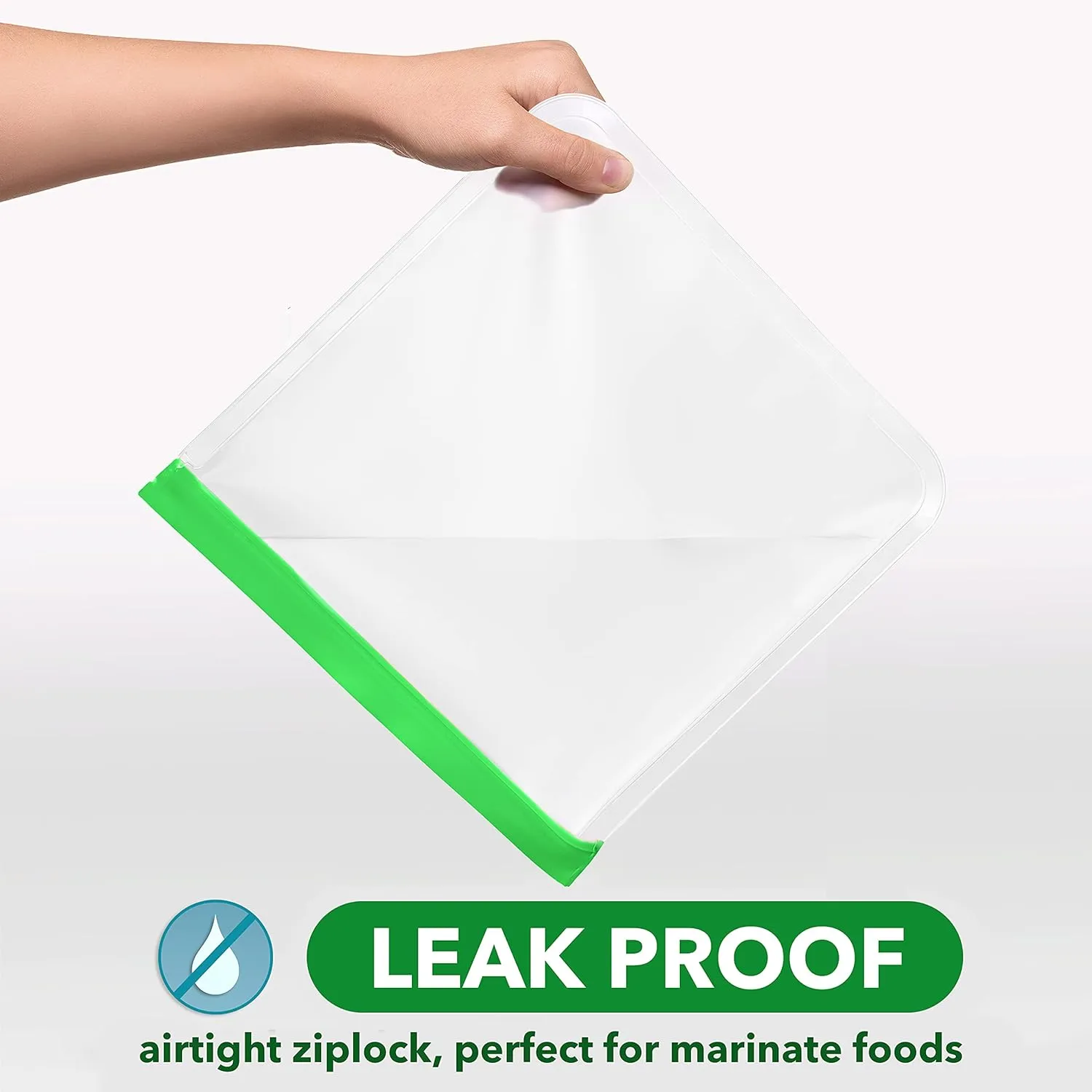 GREENZLA Planet Friendly Reusable Freezer Bags, 8-Pack Extra Thick and Leakproof & Resealable - For Safe Food Storage, Marinating, Snacks, & Meal Prep, Reusable Bags for Food, & Freezer Safety
