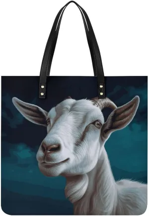 Grocery Bags Goat Bag for Women Lightweight Beach Bag Shoulder Bags for Travel Shopping Work Handbag