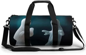 Gym Bag for Men Women Two Ghost Statues Duffel Bag Overnight Bag with Compartment Gym Sackpac