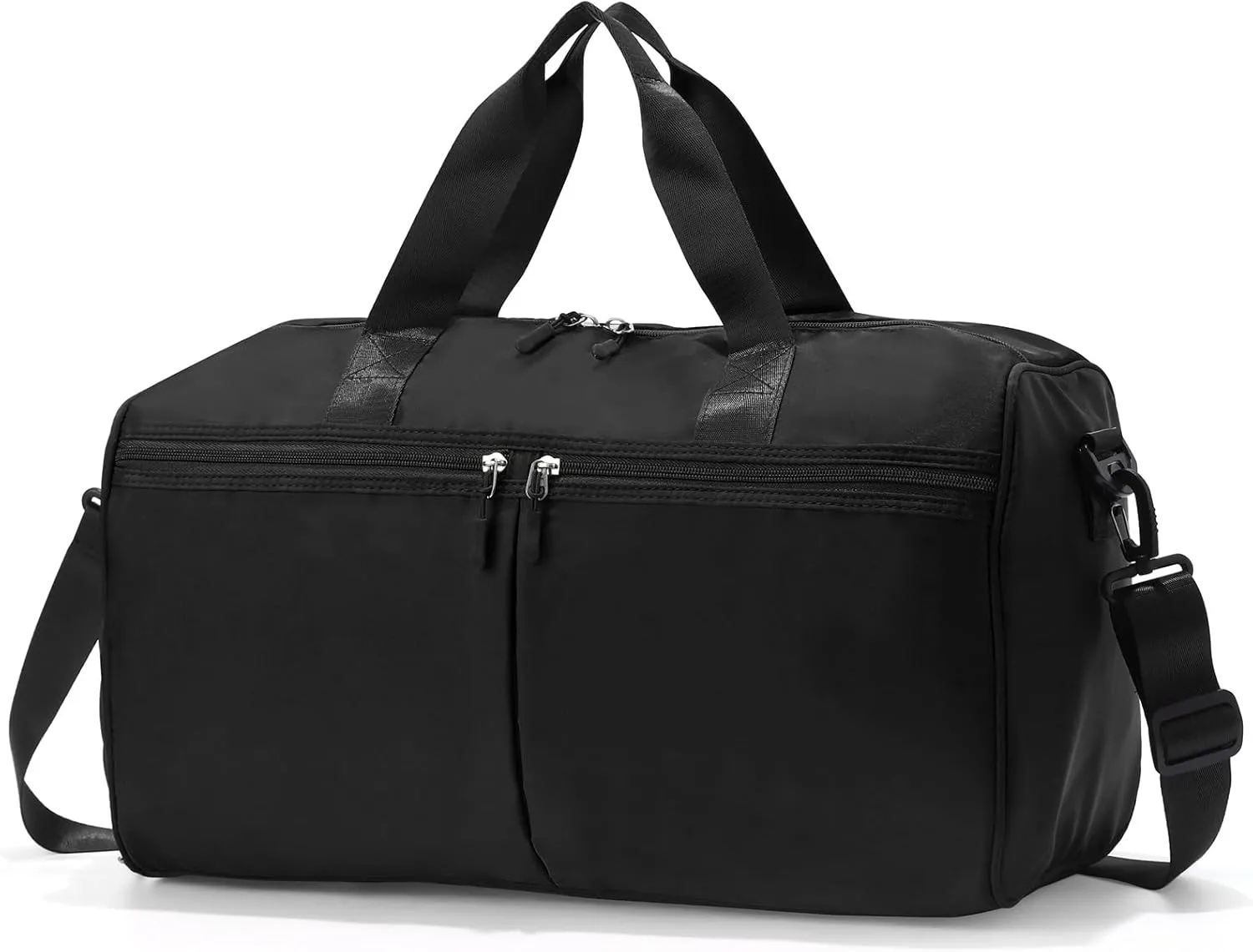 Gym Bag with Shoe Compartment, Weekender Bags for Women, Overnight Bag with Wet Pocket for Luggage Travel Workout Yoga, Black