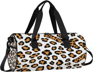 Gym Bags for Men Women Animal Leopard Print Sports Duffel Bags Carry On Travel Duffle Bag with Detachable Adjustable Shoulder Strap Overnight Weekender Bag