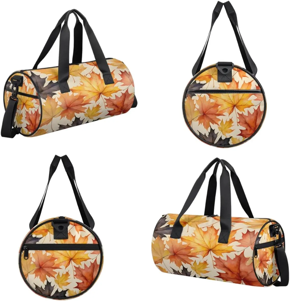 Gym Bags for Men Women Autumn Maple Leaves Sports Duffel Bags Carry On Travel Duffle Bag with Detachable Adjustable Shoulder Strap Overnight Weekender Bag