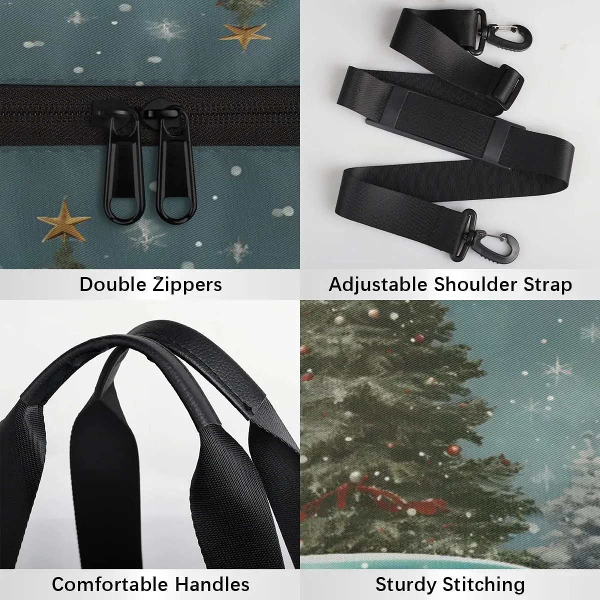 Gym Bags for Men Women Car Christmas Tree Sports Duffel Bags Carry On Travel Duffle Bag with Detachable Adjustable Shoulder Strap Overnight Weekender Bag