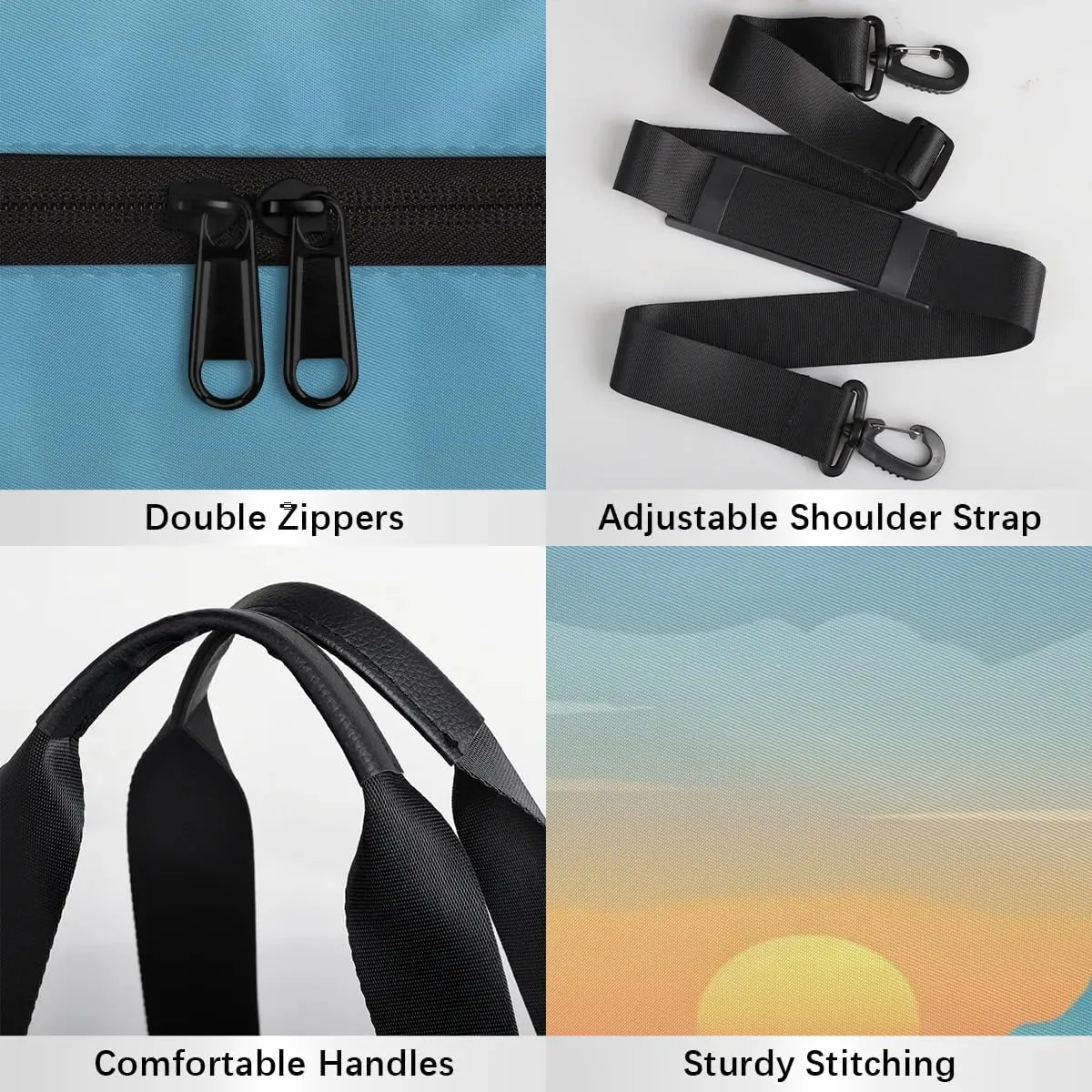 Gym Bags for Men Women Mountain Cactus Sun Sports Duffel Bags Carry On Travel Duffle Bag with Detachable Adjustable Shoulder Strap Overnight Weekender Bag