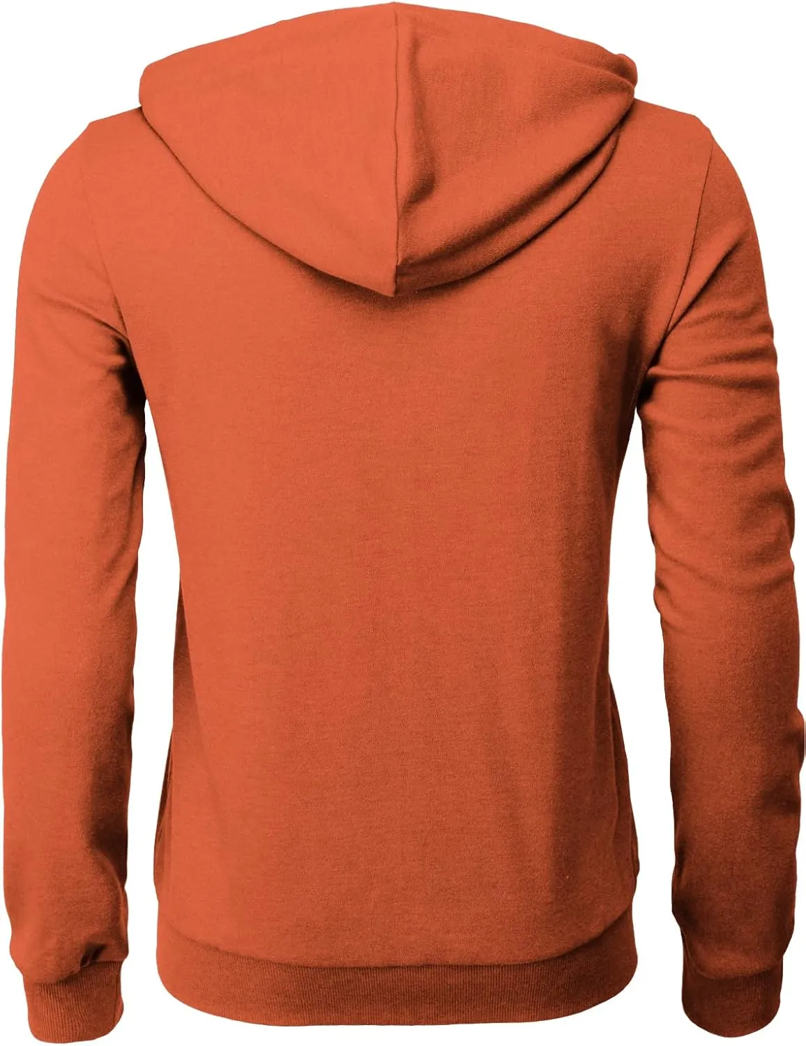 H2H Men's Zip Up Hoodie Lightweight Long Sleeve Basic Slim Fit Cotton SweatShirt with Pocket