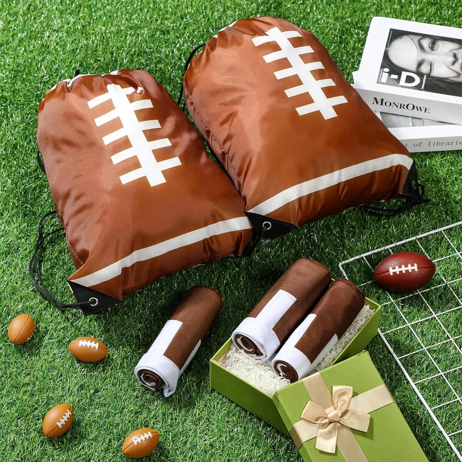Hahafelt 24 Pcs Team Gifts, Including 12 Pcs Cooling Towels, 12 Pcs Drawstring Backpack Sports Party Favor for Kids Teens Players Athletes Gifts Sport Party Supplies