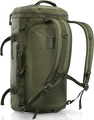 Haimont 45L Duffle Backpack Bag, Convertible Travel Duffle with Shoes Compartment for Gym Men Women with Straps, Heavy-duty, Water-resistant, Army Green