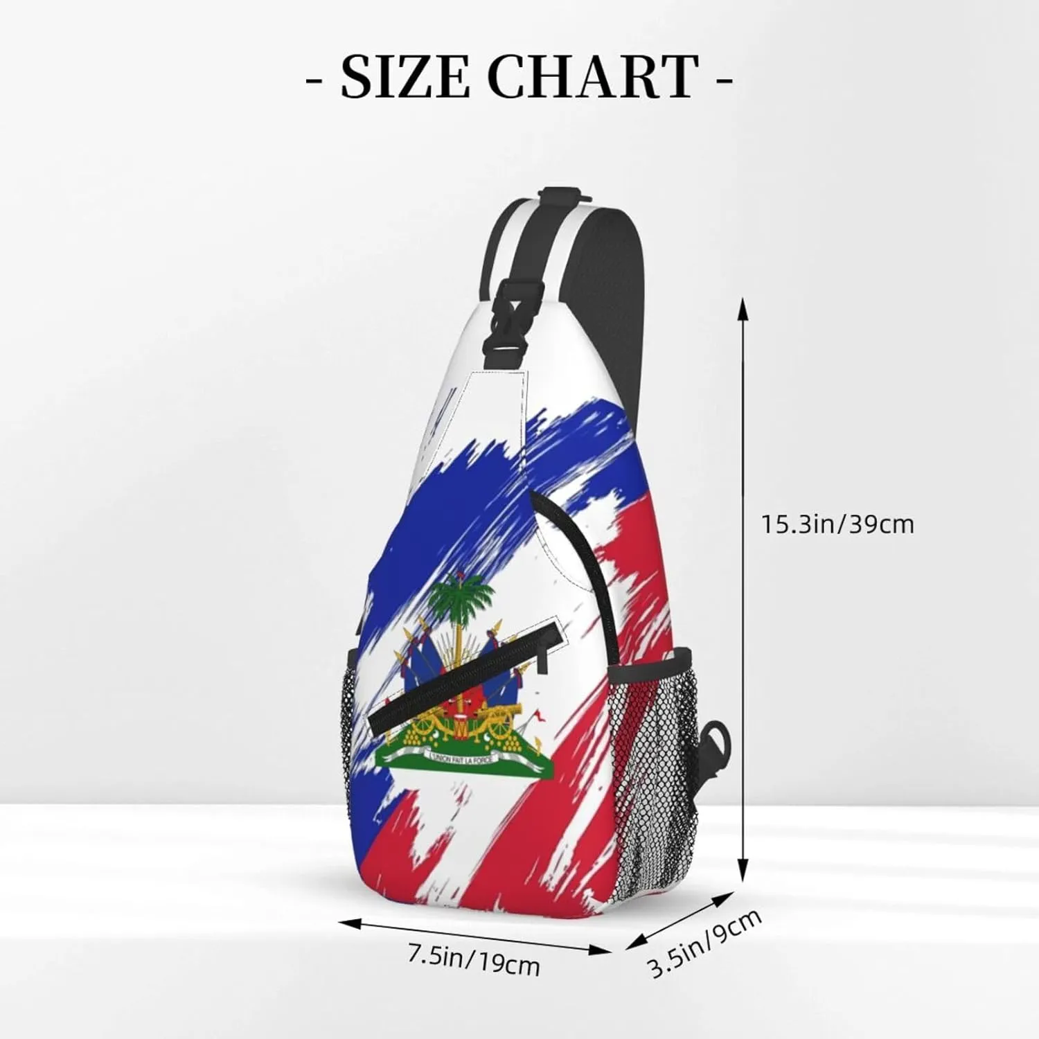 Haiti Shoulder Bag Haiti Flag Sling Backpack Daypack Casual Bag Haitian Backpack Bag for Outdoor