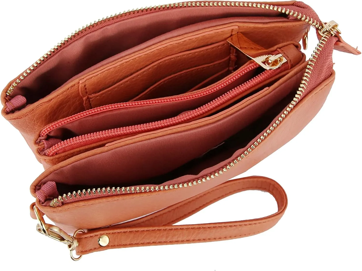 Handbag Republic Fashion Triple Compartment Crossbody Wristlet Bag by Calin Collection