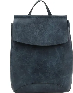 Handbag Republic Women PU Leather School Backpack Purse Convertible Shoulder Bag (Navy Blue)