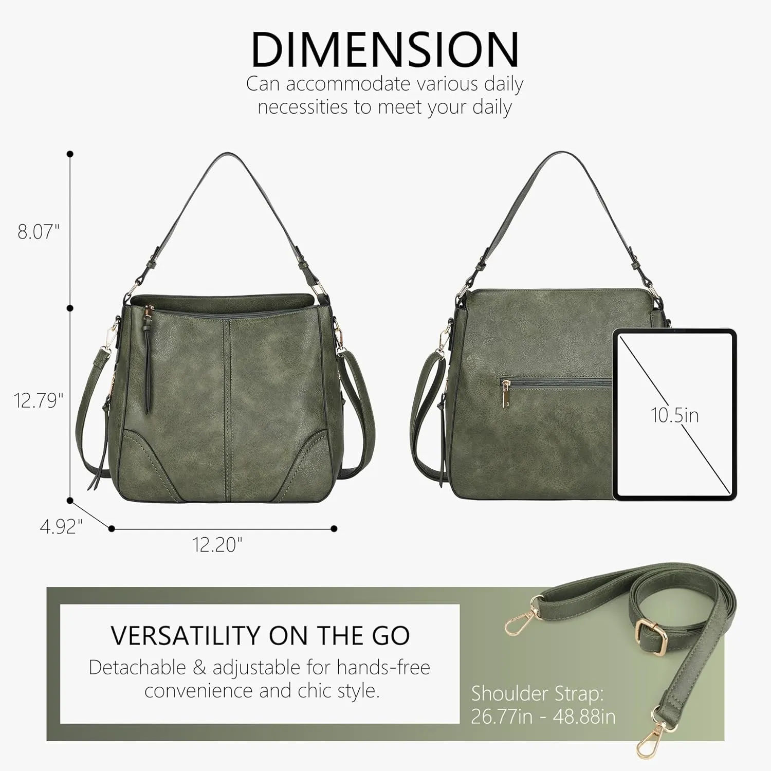 Handbags for Women Crossbody Bags Purses for Women Vegan Leather Shoulder Bag Hobo Bag for Travel Shopping