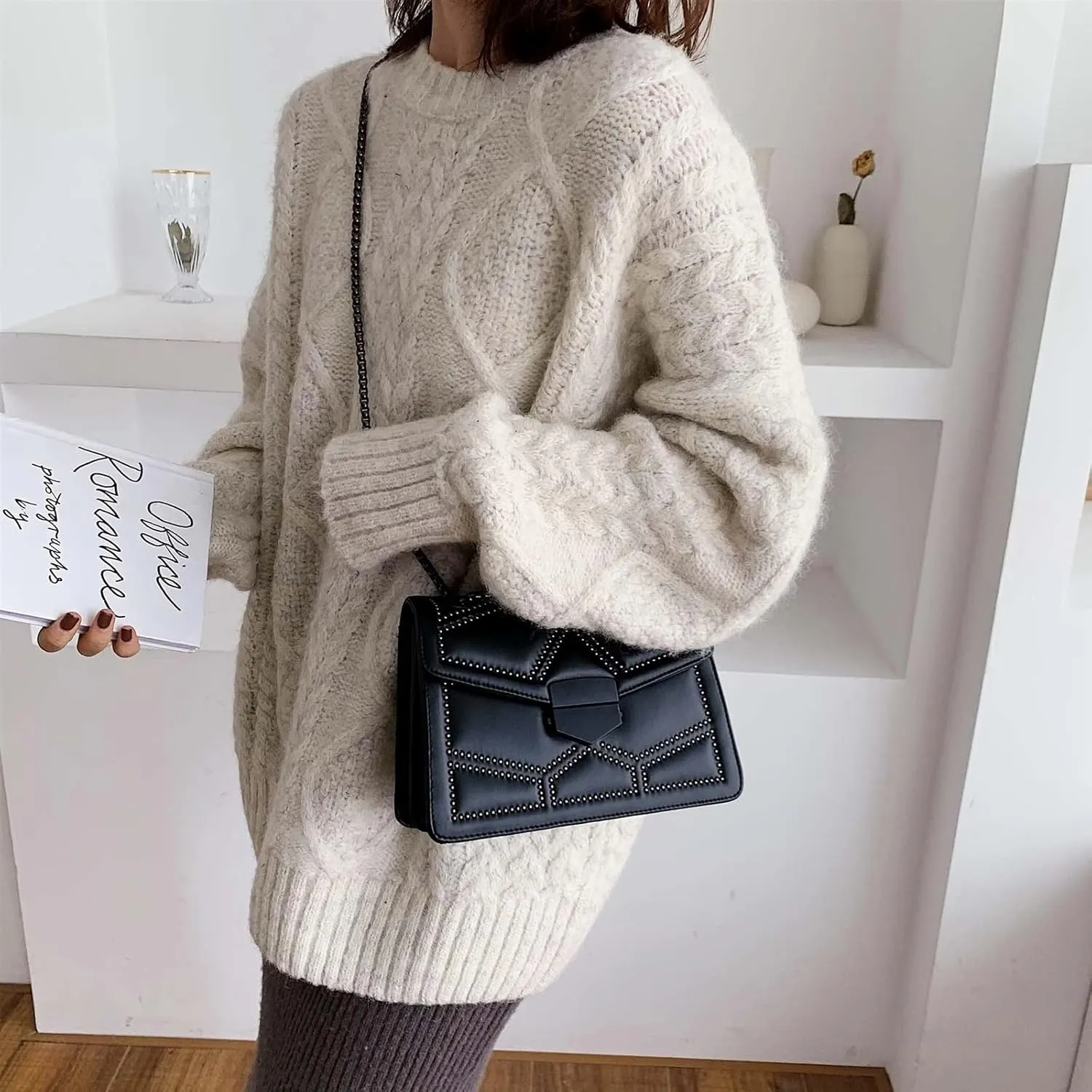Handbags Shoulder Bags Leather Crossbody Bags Women's Simple Shoulder Bags Women's Luxury Small Handbags (4 23.5cmx16.5mx9.5cm)