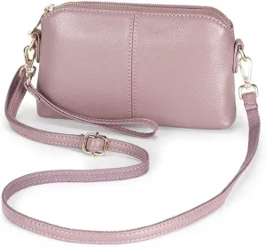 HBJWOV Cow Leather Black/Blue 5 Colors Small Shoulder Bag Women Zipper Crossbody Messenger Handbags Card Pocket