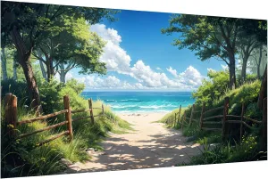 HeeBenor Large Diamond Art Kits for Adults, 5D Beach Diamond Painting Kits, DIY Full Drill Landscape Beach Diamond Art, Gem Painting Kit for Home Wall Decor, 27.5 X 15.7 Inch