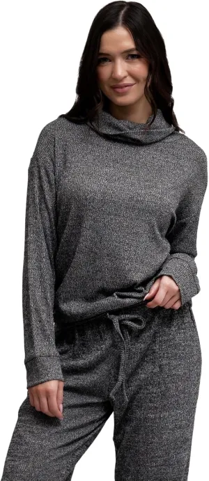Hello Mello CuddleBlend Women’s Lounge Comfortable Pajama Long Sleeve Top with Cowl Neck and Thumbholes