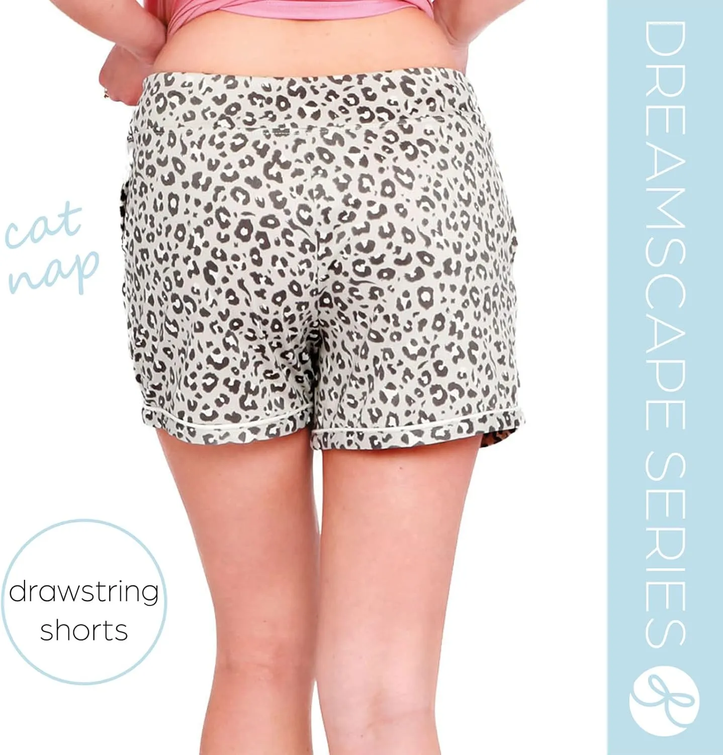 Hello Mello Signature Lounge Shorts Womens Soft Relaxed Pajama Bottoms Roomy Wide Leg Drawstring Waist Side Pockets