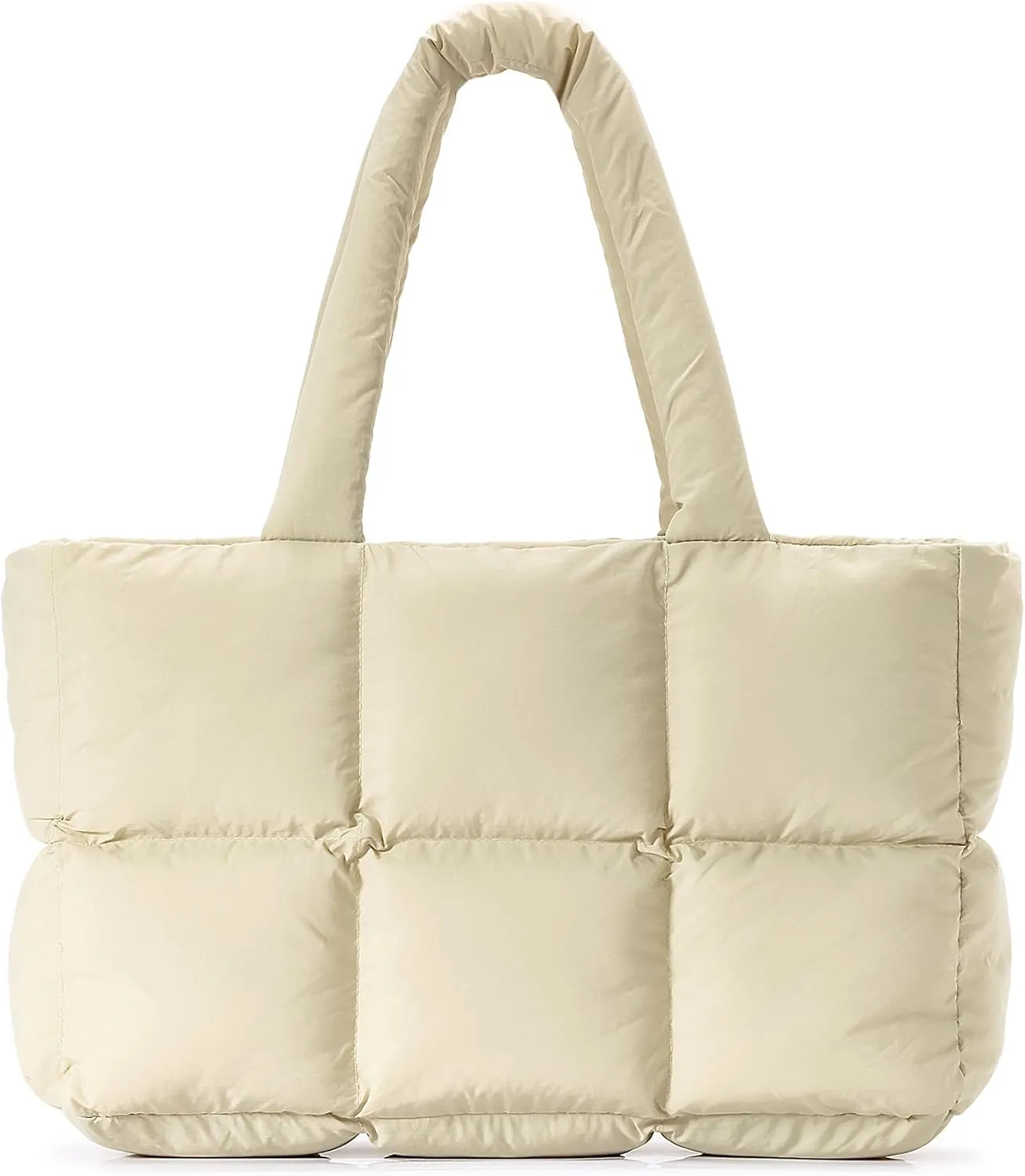 Herald Puffer Tote Bag for Women, Large Quilted Puffy Handbag Lightweight Satchel Purse for Work Travel Gym Shop