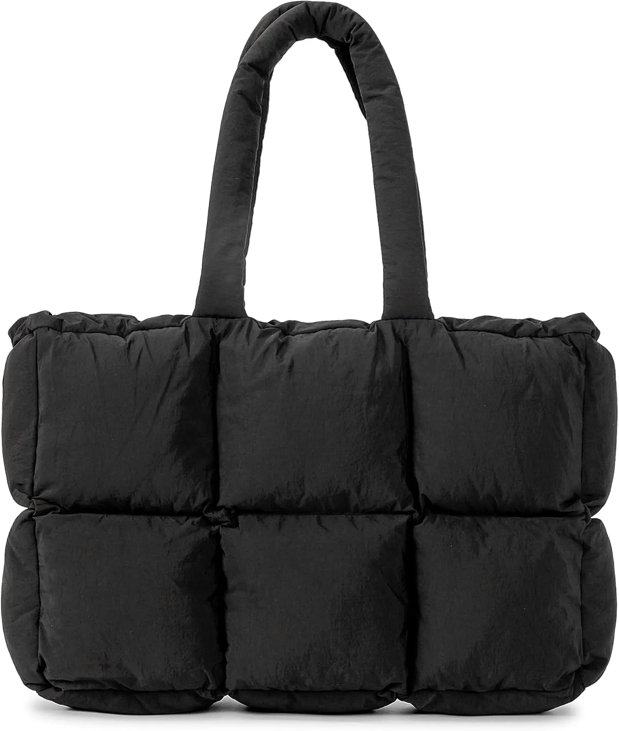 Herald Puffer Tote Bag for Women, Large Quilted Puffy Handbag Lightweight Satchel Purse for Work Travel Gym Shop