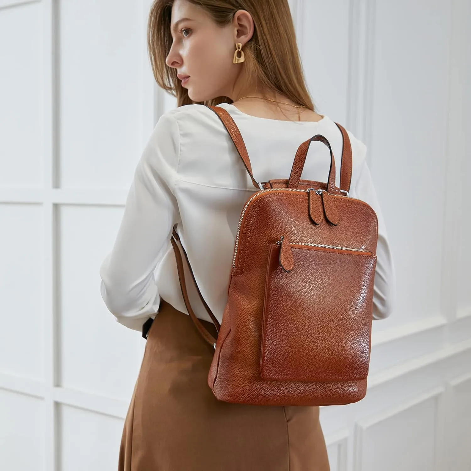 HESHE Backpack for Women Leather Backpack Purse Convertible Designer Bag Back Pack for Work Everything Bag