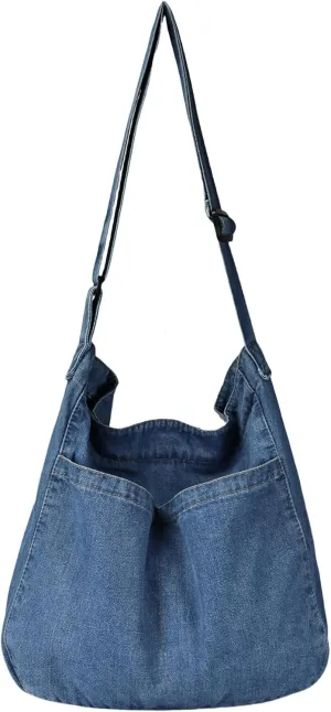 Hobo Bag Canvas Crossbody Shoulder Bag for Women and Men Large Casual Messenger Bags Canvas Tote Bag Travel Work