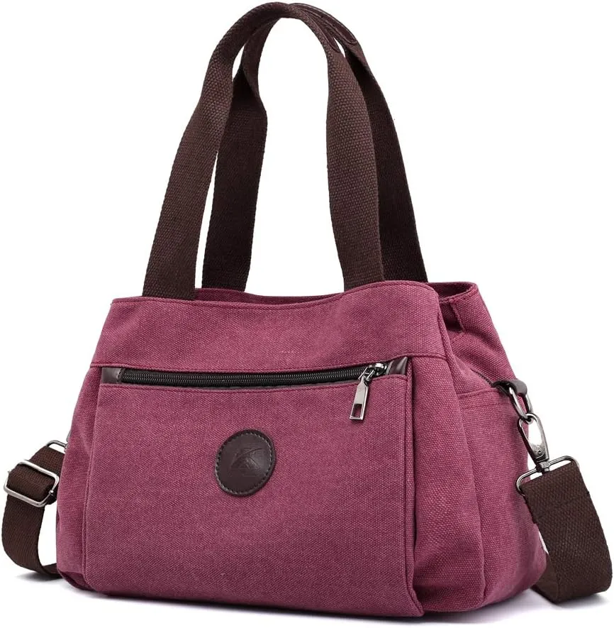 Hobo Handbags Canvas Crossbody Bag for Women Multi Compartment Tote Purse Bags