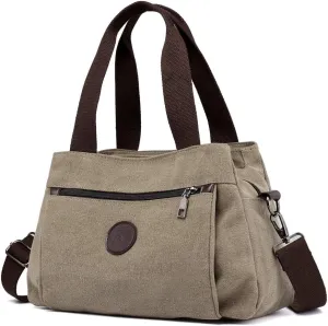 Hobo Handbags Canvas Crossbody Bag for Women Multi Compartment Tote Purse Bags
