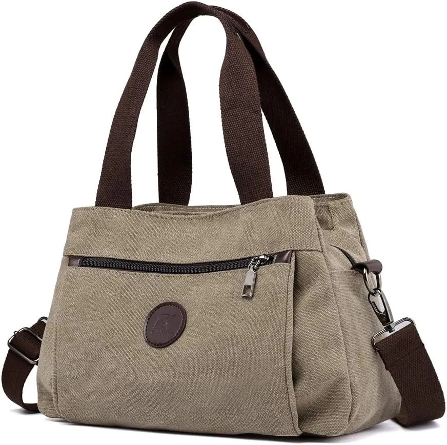 Hobo Handbags Canvas Crossbody Bag for Women Multi Compartment Tote Purse Bags