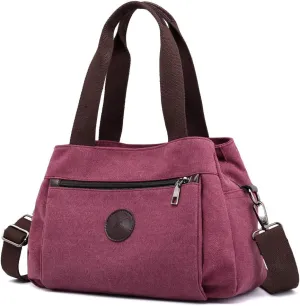 Hobo Handbags Canvas Crossbody Bag for Women Multi Compartment Tote Purse Bags
