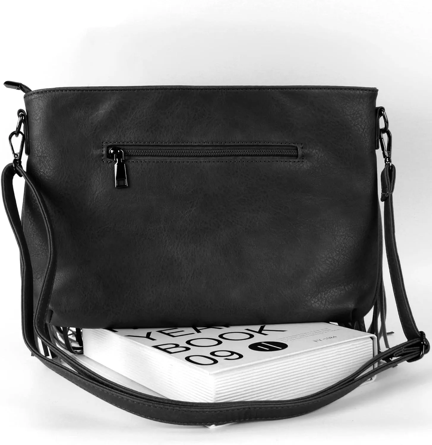 Hoce Women’s Leather Fringe Messenger Bag Large Hobo Crossbody Tassel Shoulder Bags, Gift for Mom Wife Girlfriend