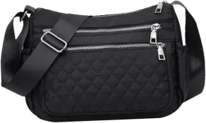 Homoyoyo Multi-pocket Canvas Shoulder Bag Crossbody Purse Zipper Closure Adjustable Strap