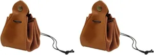 Housoutil 2 Pcs Dice Bag Coin Purse Zipper Small Money Purse for Ladies Drawstring Coin Purse Belt Coin Womens Drawstring Coin Pouch Purse Man Matte Pu Jewelry Converter