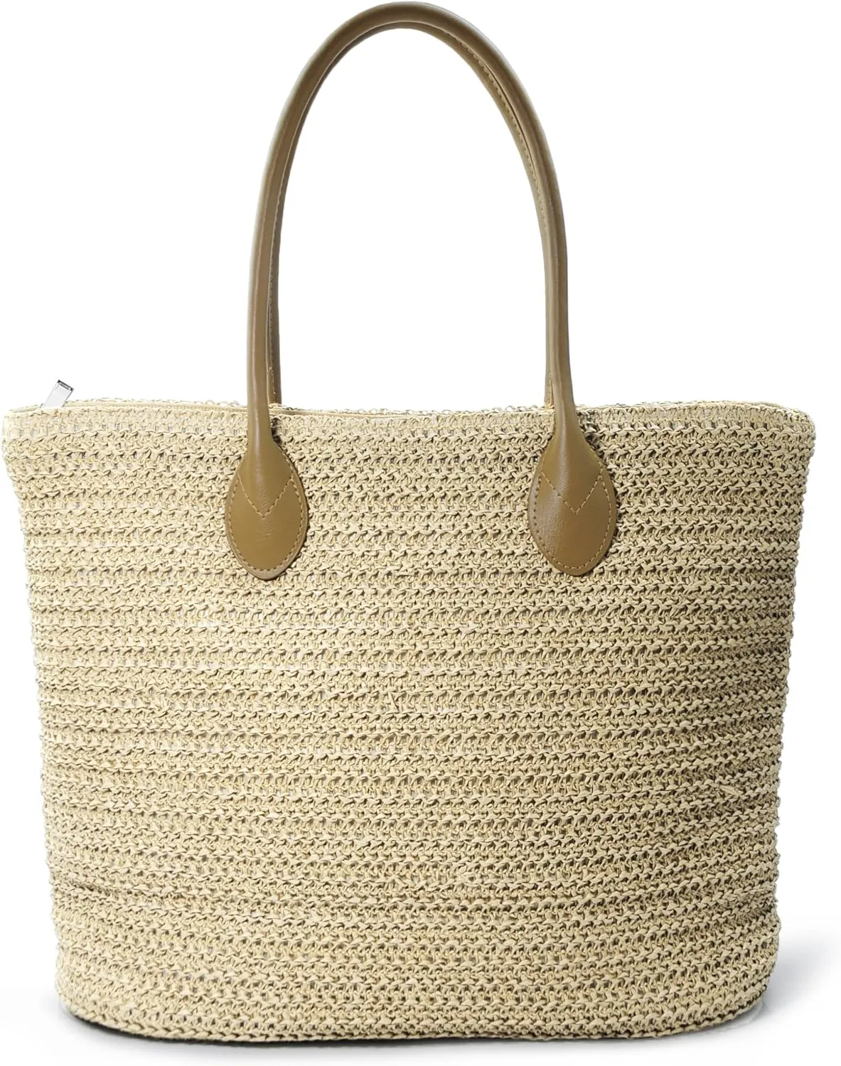 HOXIS Weekender Lightweight Synthetic Straw Shopper Tote Womens Shoulder Handbag