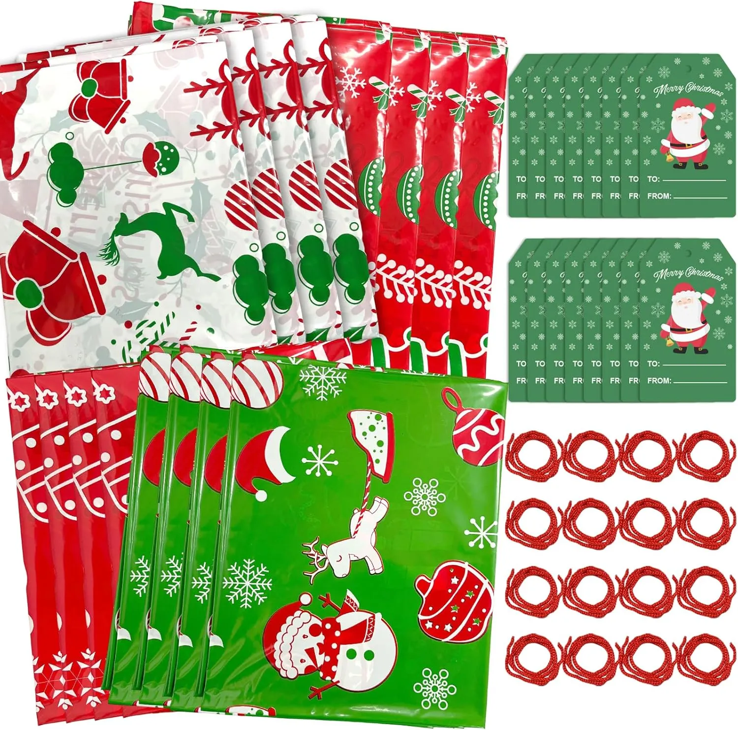 HYmoso 16PCS Extra Large Christmas Bags - Jumbo Gift Bags, Giant Size, Super Big