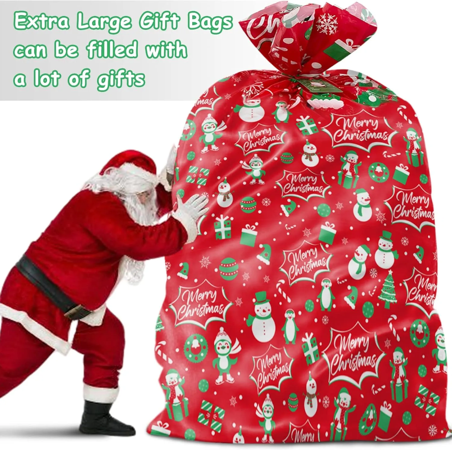 HYmoso 16PCS Extra Large Christmas Bags - Jumbo Gift Bags, Giant Size, Super Big