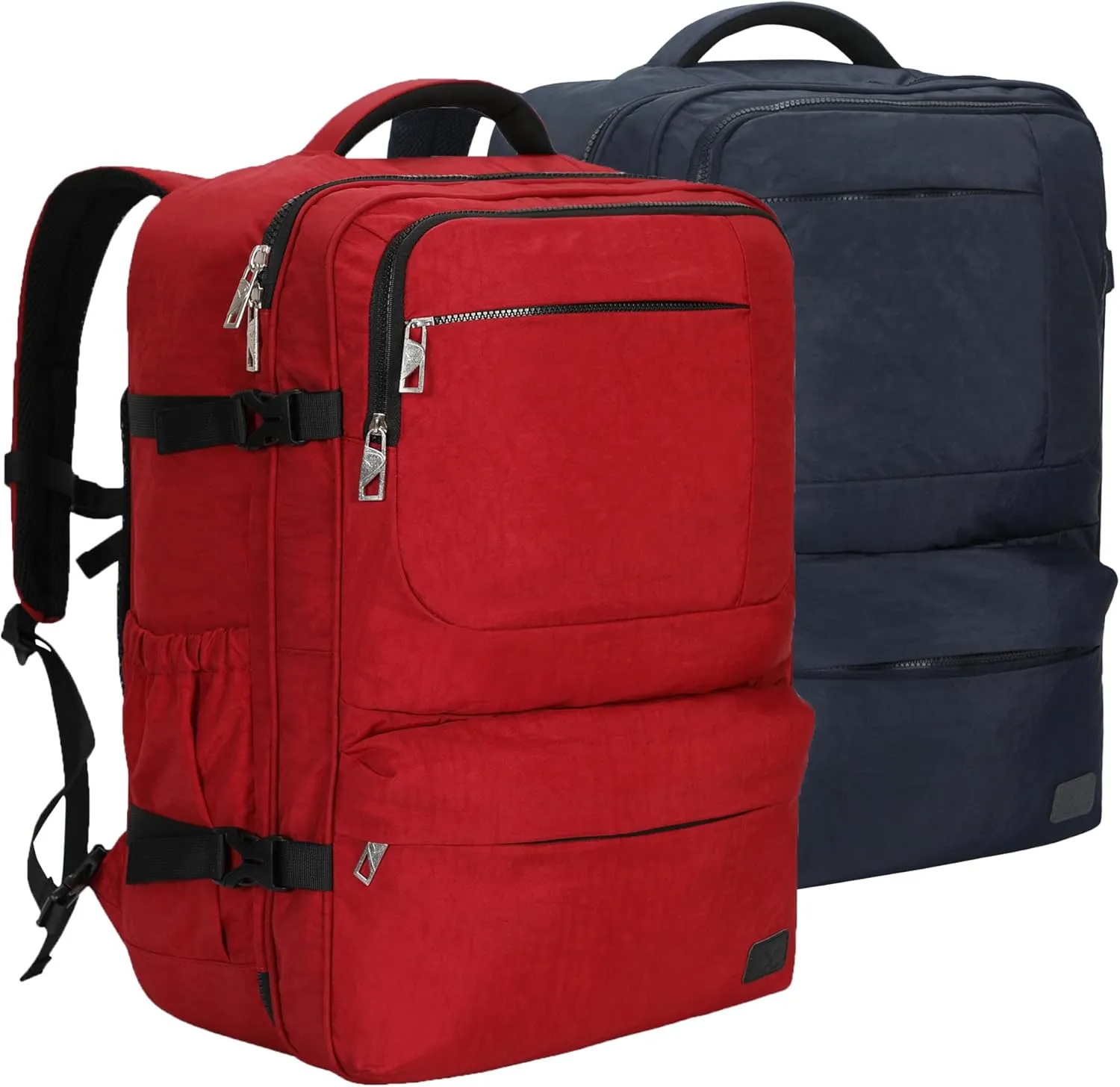 Hynes Eagle 44L Carry on Backpack Airline Approved Travel Backpack for Men Women Large Laptop Backpack 17 inch Nylon Backpack Overnight Weekender Duffel Bag Red with Navy Blue